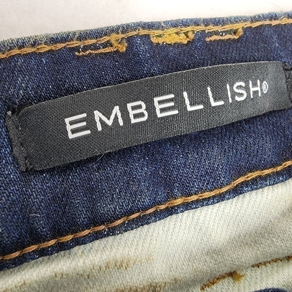 EMBELLISH Men's 34 Distressed Biker Streetwear Jeans with Paneled Stitching - Picture 13 of 16